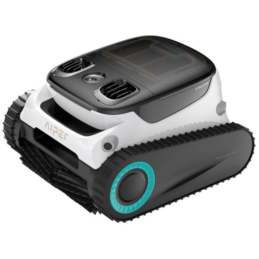 Robotic aiper pool vacuum branding on a white background