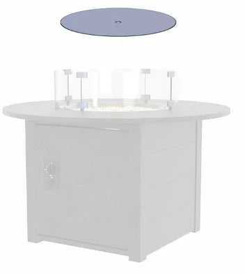 Round Fire Table Smoked Glass Cover - Mazdak Leisure