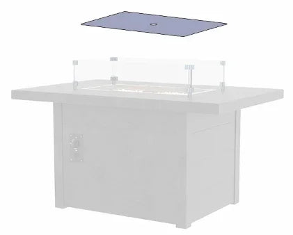 Rectangular Fire Table Smoked Glass Cover - Mazdak Leisure