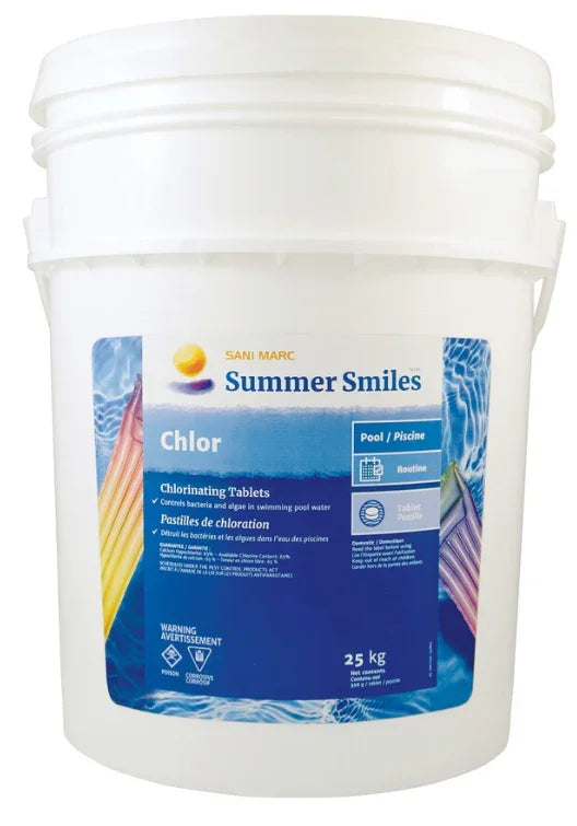 Summer Smiles | Chlor 25 kg (3" non-stabilized Pucks) - Mazdak Leisure