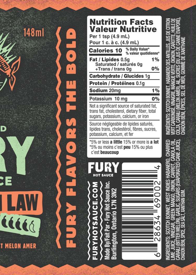 Fury | Mother In Law - Trinidad Scorpion Pepper Hot Sauce