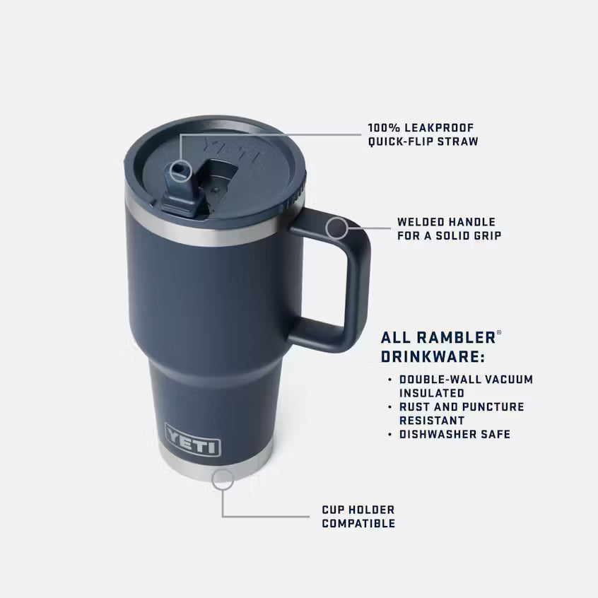 YETI | Rambler® 887mL (30oz) Travel Straw Mug - Mazdak Leisure
