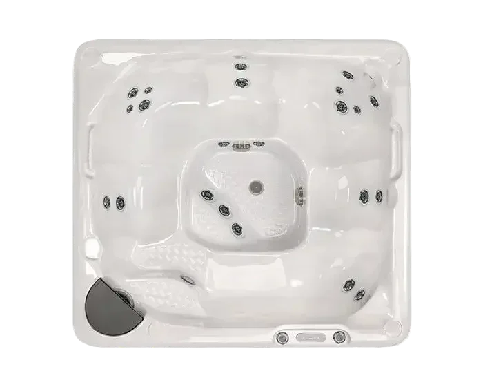 Top view of a hot tub with jets
