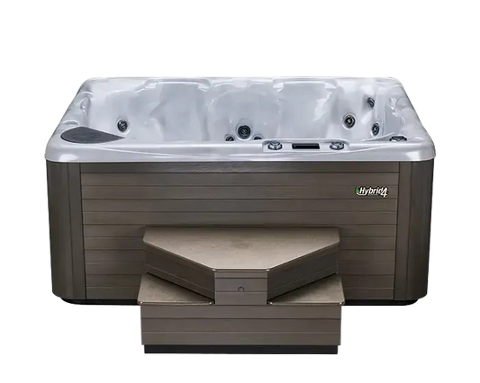 Hot tub with steps on a white background