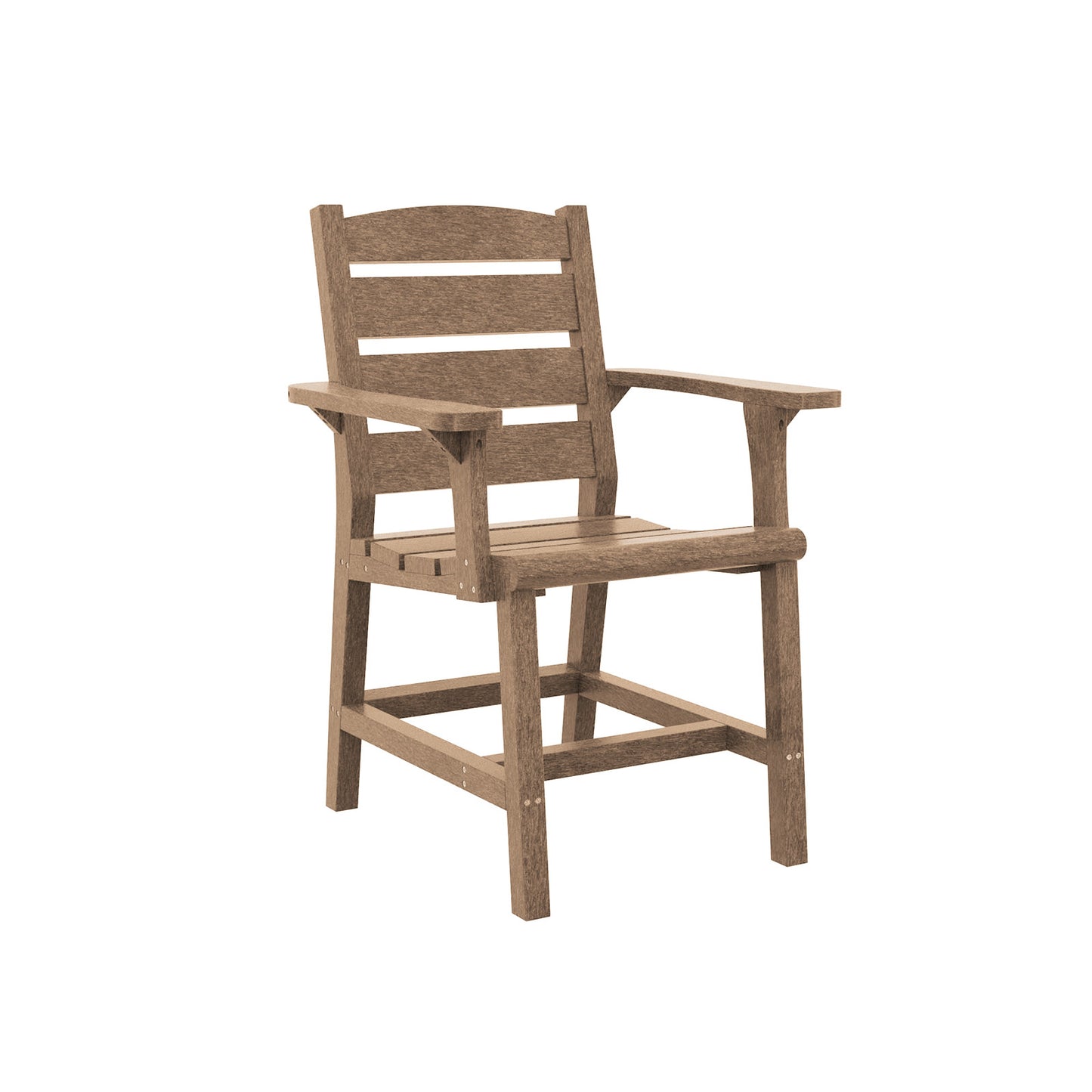 A dark gray outdoor swivel Adirondack chair with a slatted backrest and armrests, shown on a plain white background.