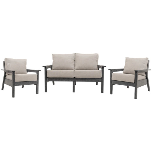 NorthHaven™ by C. R. Plastics Tofino Loveseat with Chairs Set - Mazdak Leisure