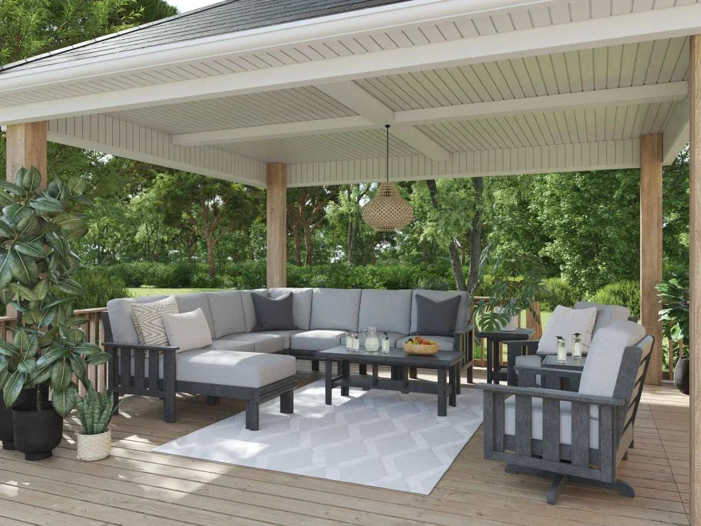 Stratford U Shaped Sectional with Chaise Extension (With Cushions) - Mazdak Leisure