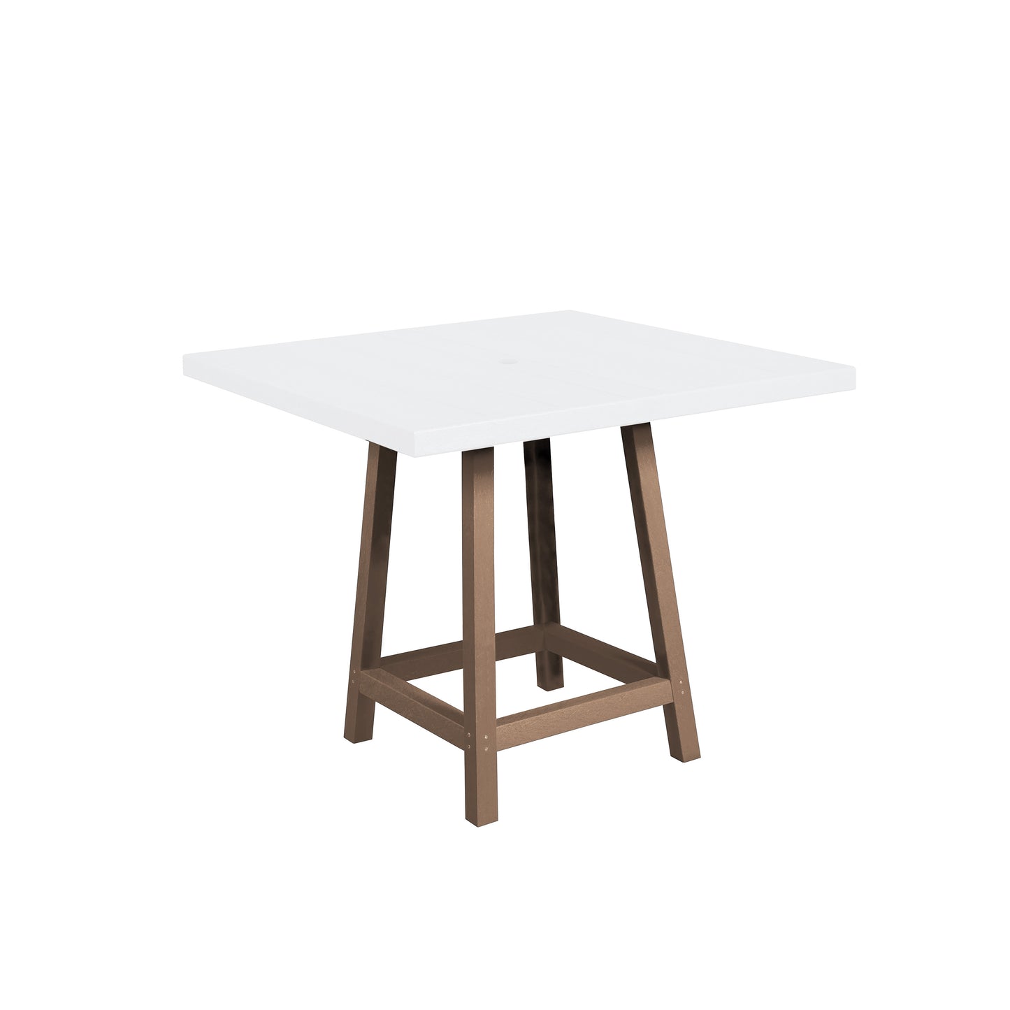 Recycled plastic table legs on a white background