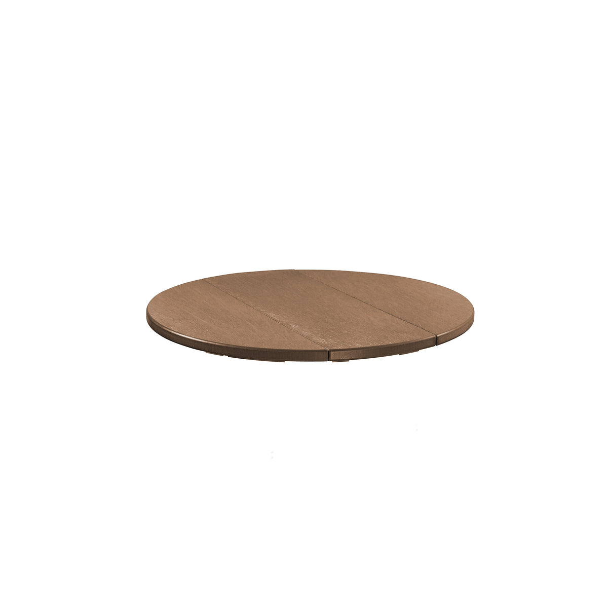 Recylced plastic table top on a white background